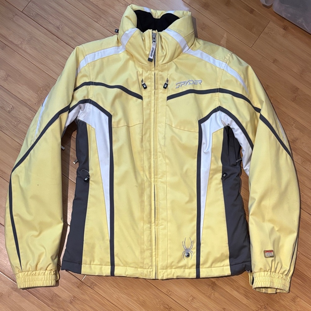 Spyder Yellow and Black Ski Jacket with White Accents